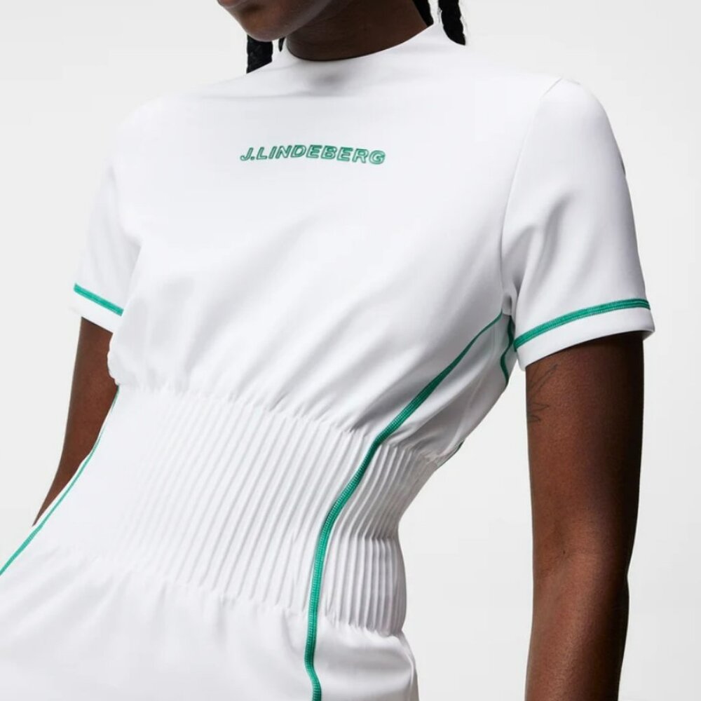 NWT J. Lindeberg | Kim Top - White w/ Green | XS